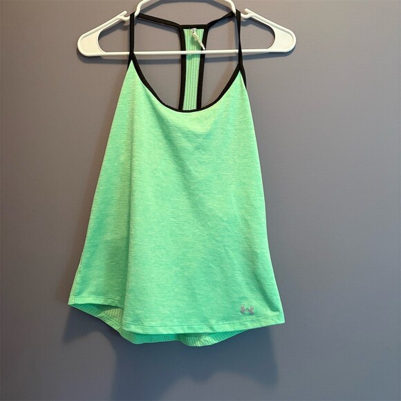 Under Armour Tops - Under Armour HeatGear Tank Top Womens M Green Racerback Athletic